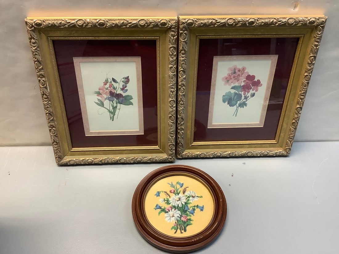 Various Framed Floral Artwork (Largest - 12.75inx10.75in) (1 of 1)