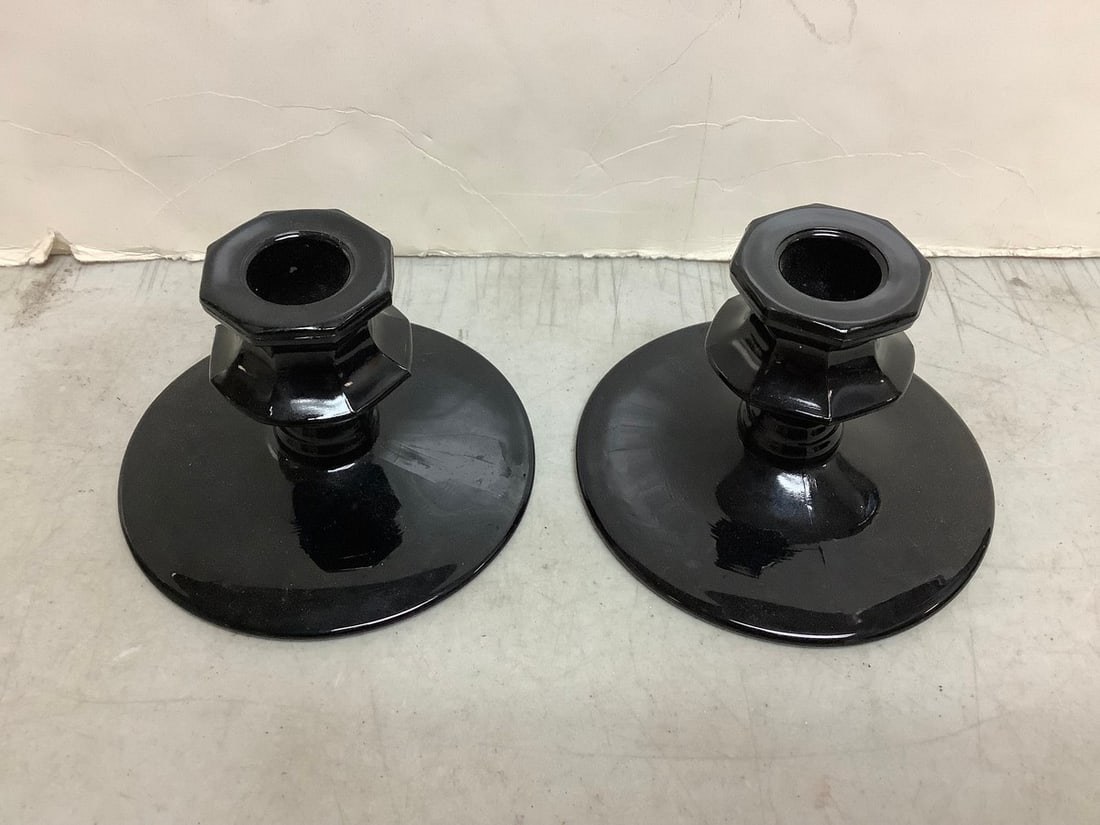 Purple depression candleholders(3.25in.tall) (1 of 1)