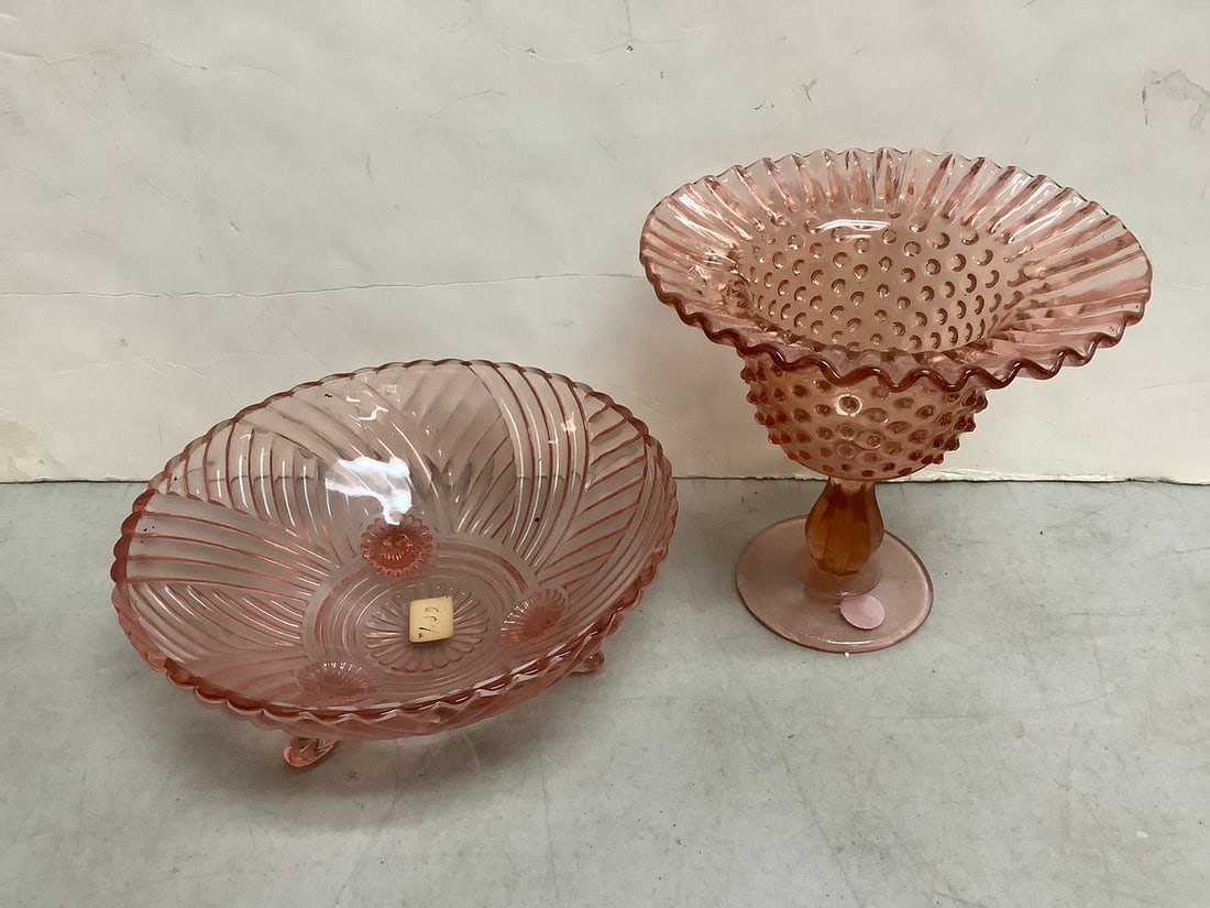 Glass candy dish and bowl: Glass candy dish and bowl