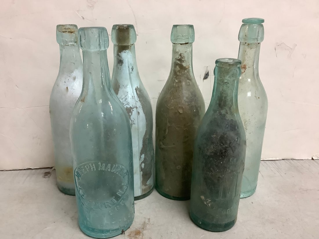 Vintage bottles 9.75in tallest: Vintage bottles 9.75in tallest