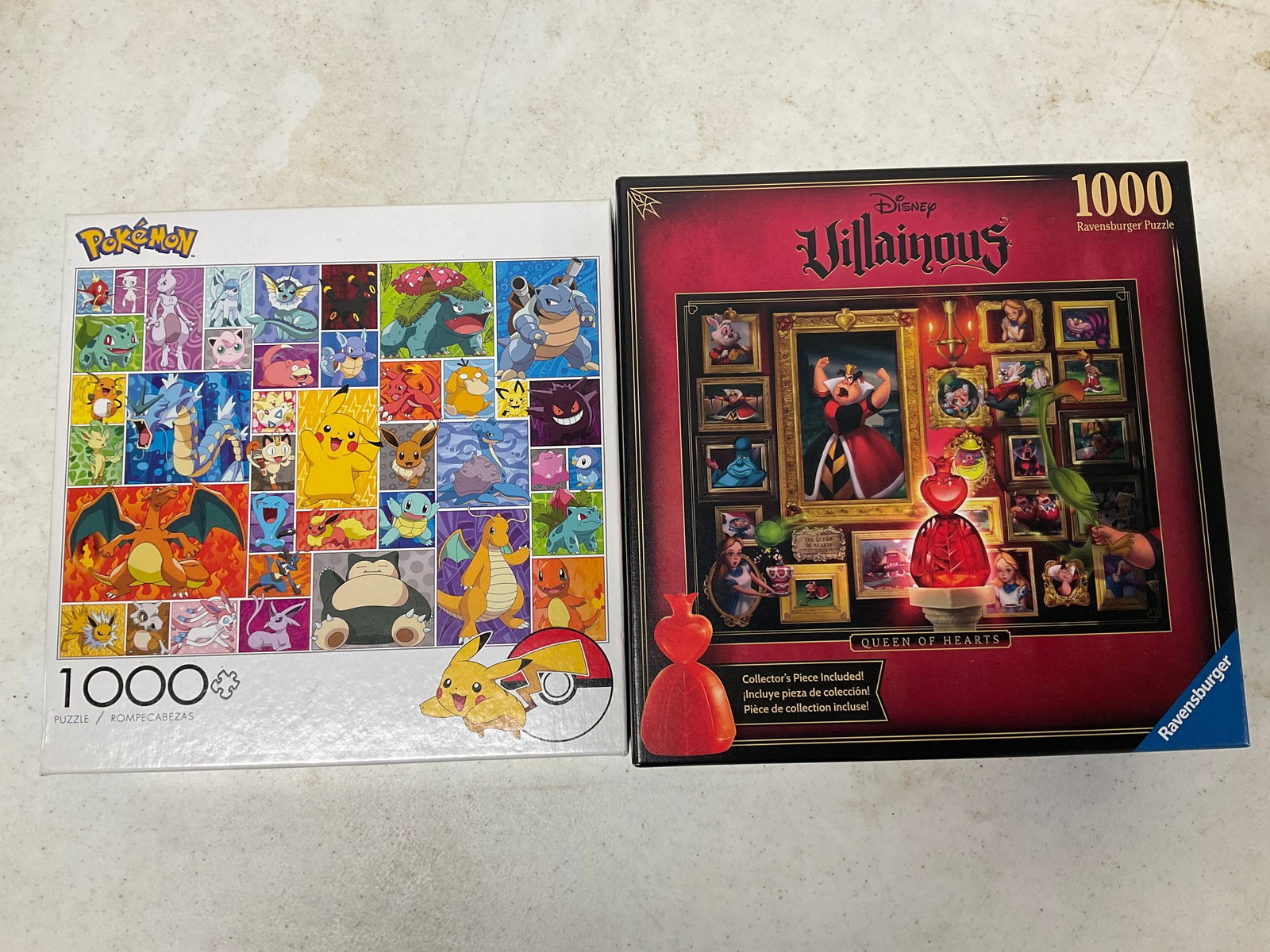 Lot of 2 1000 puzzle piece: Pokemon and Disney Villainous: Lot of 2 1000 puzzle piece: Pokemon and Disney Villainous