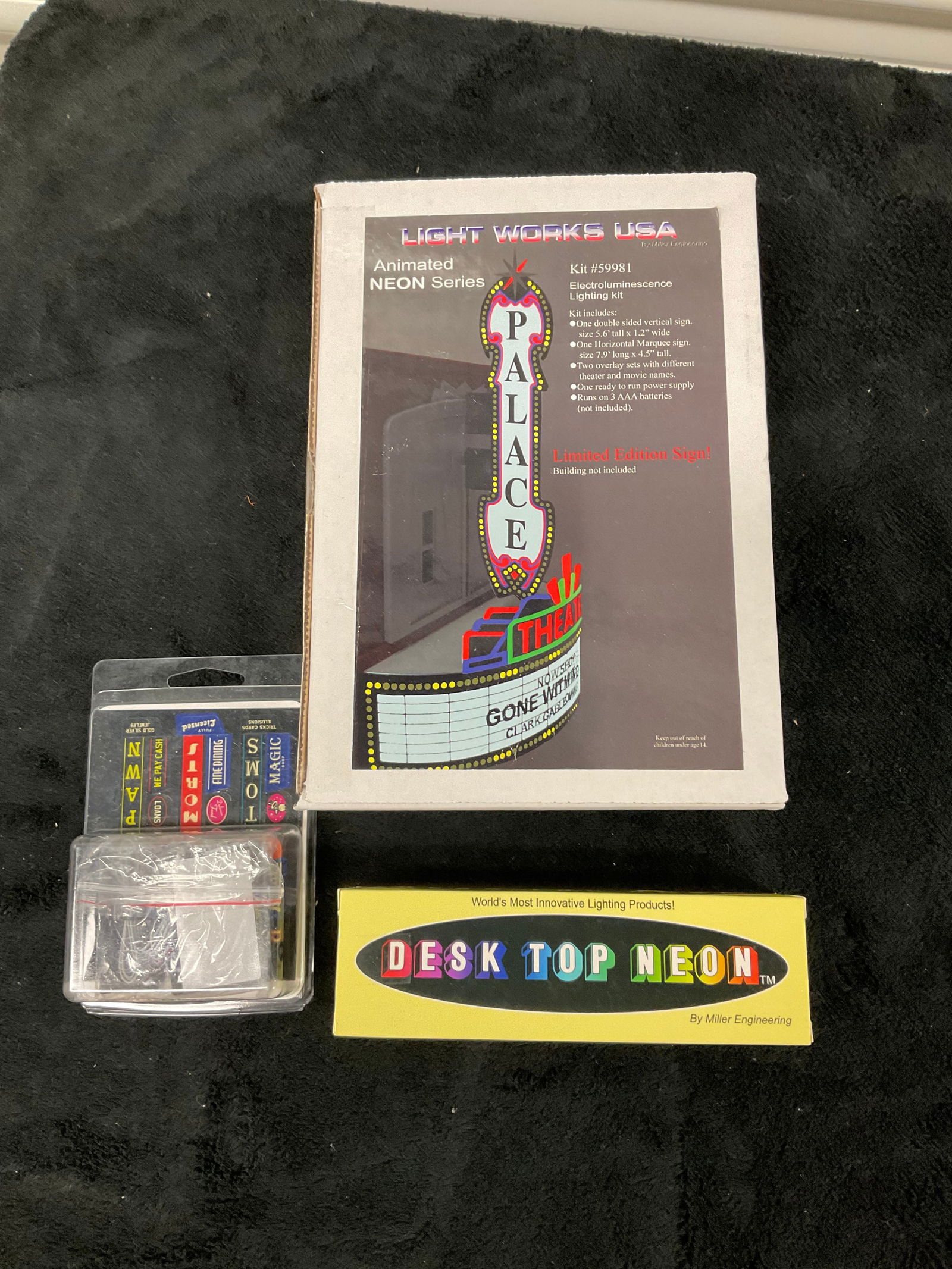 Lot of 3: Light Works USA sign, Desktop Neon, & Lightworks Sign Lighting kit: Lot of 3: Light Works USA sign, Desktop Neon, & Lightworks Sign Lighting kit
