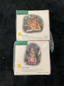 Lot of 2: Department 56 Christmas Village Lighted Christmas Ornament Sealed