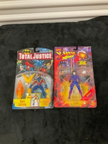 Lot of 2; Total Justice Black Lightning action figure and X-Men X-Force Domino action figure