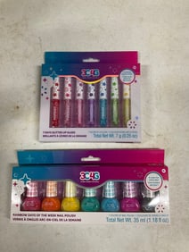 3C4G Rainbow 7 day lip gloss and nail polish set