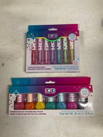 3C4G Rainbow 7 day lip gloss and nail polish set