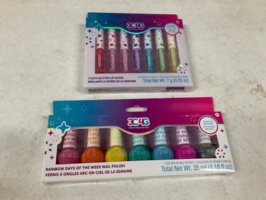 Lot of 2: 3C4G Rainbow 7 days nail polish & lip gloss