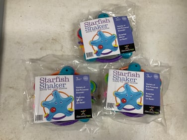 Lot of 3: Starfish Shaker activity toy 3m+