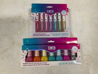 Lot of 2: 3C4G Rainbow 7 days nail polish & lip gloss