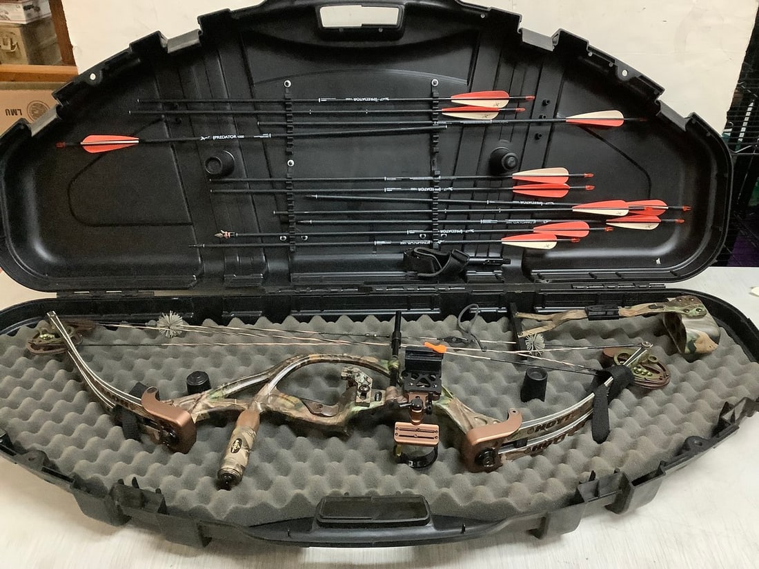HoytUSA XT200 compound bow with arrows and case (1 of 1)