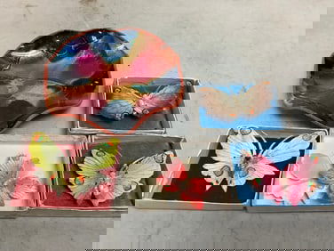 Decorative butterflies and plate