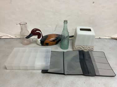 Ceramic Napkin Holder, Decorative Duck State, Glass Bottles and more (Tallest - 9.5in)