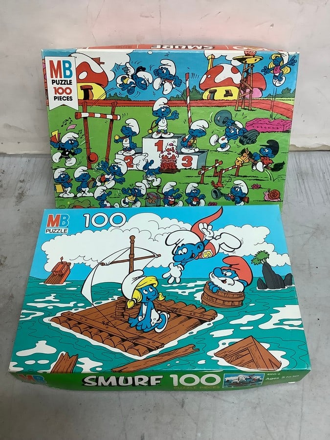 Vintage Smurf puzzles(100pc-2 total): Vintage Smurf puzzles(100pc-2 total)