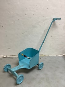 Vintage metal doll stroller(22.5in.tall)