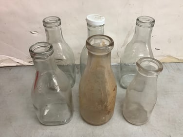 Vintage glass bottles(9.75in.tallest)