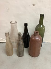 Vintage glass bottles(12.25in.tallest)
