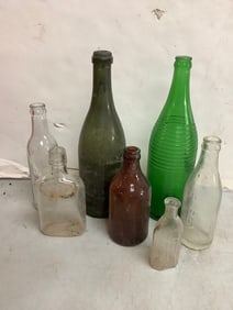Vintage glass bottles(12in.tallest)