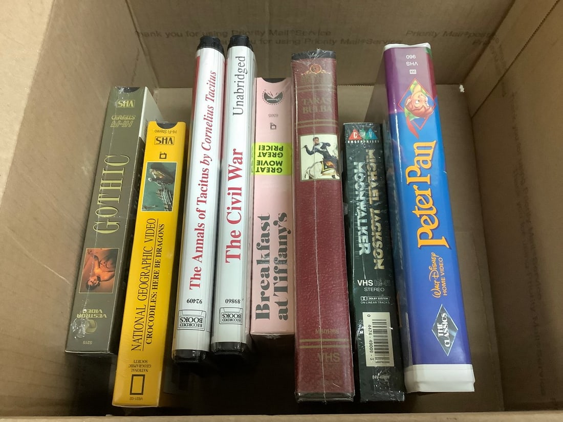 Vintage sealed VHS tapes(Peter Pan, Gothic, Michael Jackson Moonwalker, and more) (1 of 1)