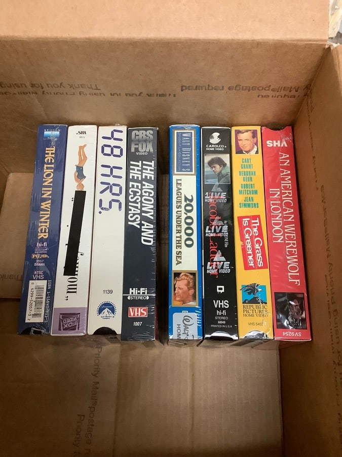 Vintage sealed VHS tapes(48 hrs., The Lion in Winter, The Grass is Greener, The Agony and the (1 of 1)