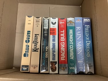 Vintage sealed VHS tapes(Khartoum, Raging Bull, Midnight Cowboy, Rain Man, Field of Dreams, and