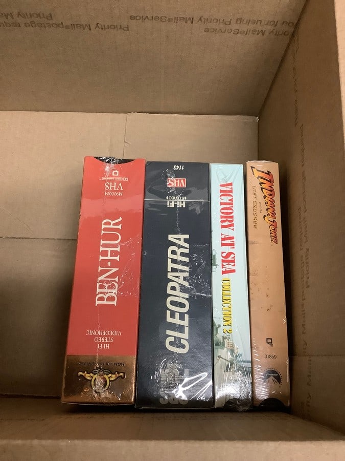 Vintage sealed VHS tapes(Ben-Hur, Cleopatra, Indiana Jonesand the Last Crusade, and more): Vintage sealed VHS tapes(Ben-Hur, Cleopatra, Indiana Jonesand the Last Crusade, and more)