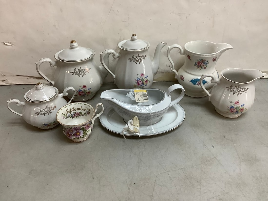 Various Ceramic Pitchers, Teapots, and more (Lord Nelson, Sanjonia, Royal Albert, etc) Tallest - (1 of 1)