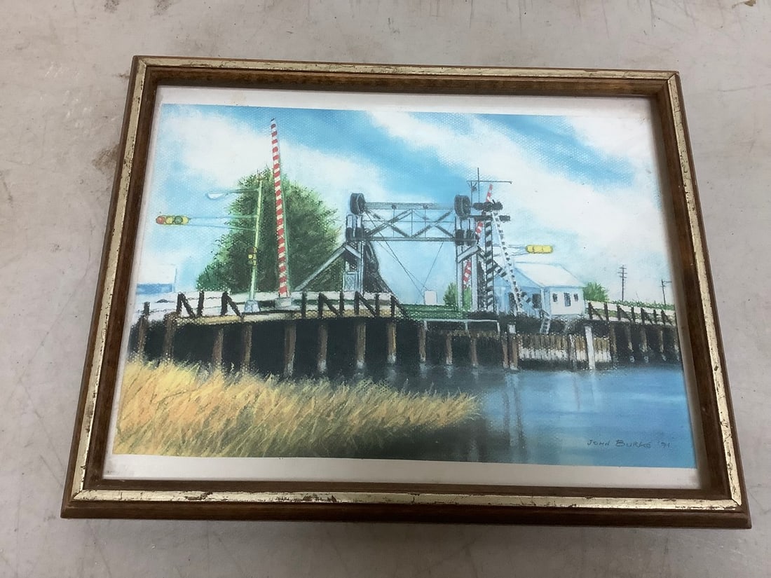 Framed artwork signed John Burke '91(9.5in.x12in.) (1 of 1)