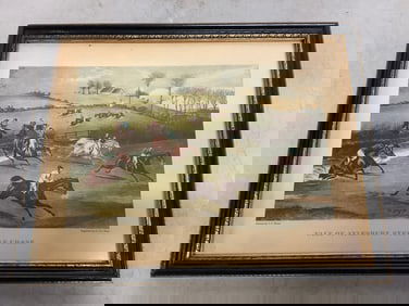 Vale of Aylesbury Steeeple Chase print painted by F.C. Turner(7.75in.x9.5in.)