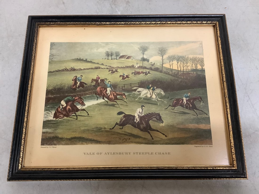 Vale of Aylesbury Steeeple Chase print painted by F.C. Turner(7.75in.x9.5in.): Vale of Aylesbury Steeeple Chase print painted by F.C. Turner(7.75in.x9.5in.)