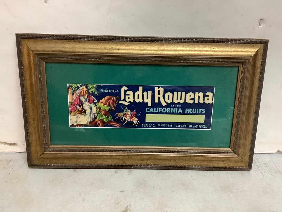 Vintage framed Lady Rowena label(11.75in.x20.5in.) (1 of 1)