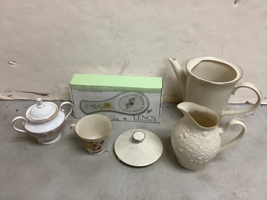 Lenox pitcher, Lenox Butterfly Meadown spoon rest, and more(7.25in.tallest)