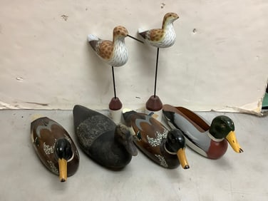 Various wooden decoys(tallest 16in.)