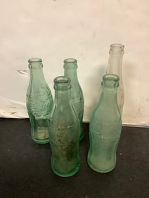Vintage Pepsi-Cola glass bottles(8.75in.tallest)