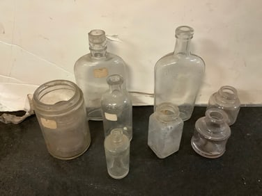 Vintage glass bottles(7inin.tallest)