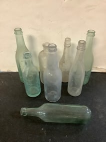 Vintage glass bottles(9.5in.tallest)