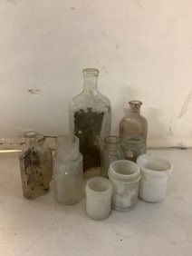 Vintage glass bottles(8in.tallest)