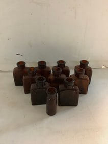 Vintage glass bottles(3in.tallest)