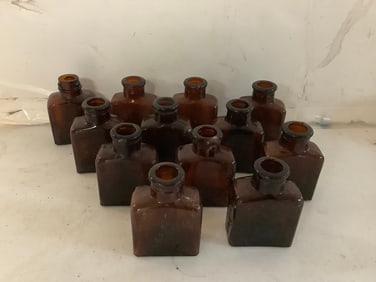 Vintage glass bottles(3in.tallest)