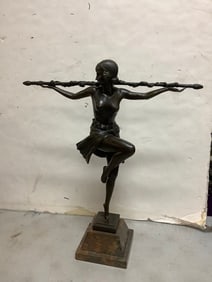 Art Deco Bronze dancer statue(21.5in.tall)