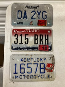 lot of three motorcycle plates