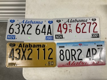 lot of 4 alabama license plates