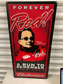 budweier kenny bernstein tin adversing sign  24x12