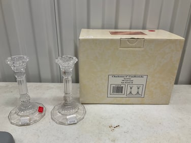 Fifth Avenue Crystal LTD - Charleston 6 inch candlesticks 24% lead crystal style # 315192-GB