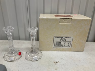 Fifth Avenue Crystal LTD - Charleston 6 inch candlesticks 24% lead crystal style # 315192-GB