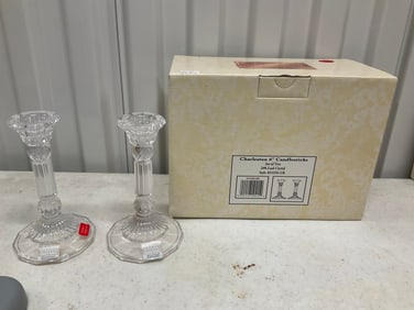 Fifth Avenue Crystal LTD - Charleston 6 inch candlesticks 24% lead crystal style # 315192-GB