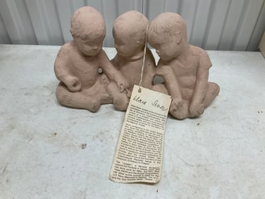 Klara Sever - Czechoslovakian clay statue - 12 inches by 6 inches