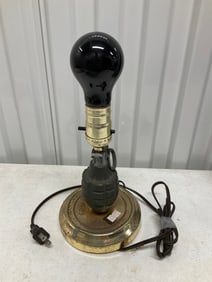 atomic bomb vintage brass lamp12"