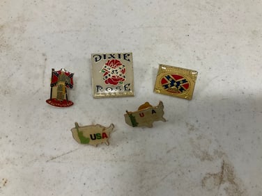 lot of usa and conferderate pins