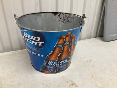 Metal budlight advertising bucket