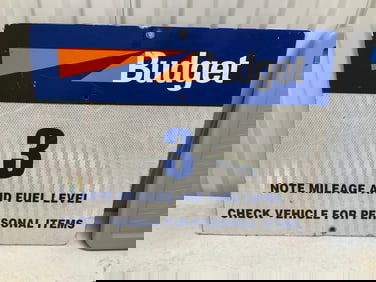 Budget rental car sign 20x16